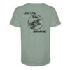 Don't kill your dreams Hecht T-Shirt für Raubfischangler: ein elegantes Raubfisch T-Shirt für Angler mit Rückendruck in aloe. Ein besonderes Bio T-Shirt für Spinnangler und ein besonderes Geschenk für Angler.