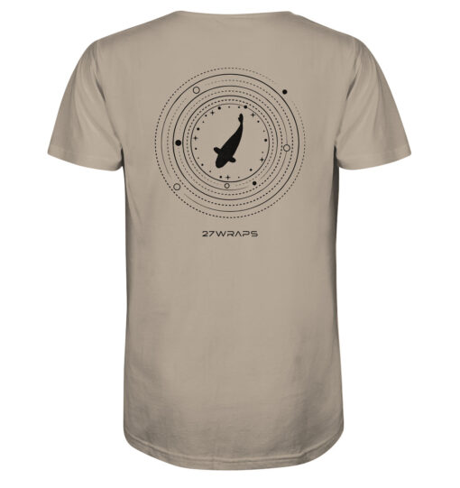 Bio Karpfen Shirt für Karpfenangler: sandfarbenes Moon Carp Shirt für Angler. Ein tolles Angler T-Shirt und Geschenk für Angler.