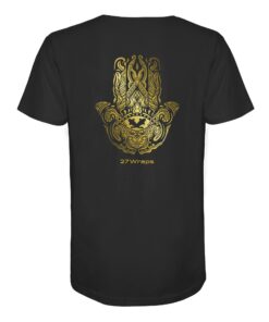 Hamsa Carp T-Shirt für Karpfenangler: ein besonderes Karpfen Shirt für Karpfenangler mit dem bekannten Hamsa Schutzsymbol in schwarz. Ein elegantes T-Shirt zum Karpfenangeln und eine besondere Geschenkidee für Karpfenangler.