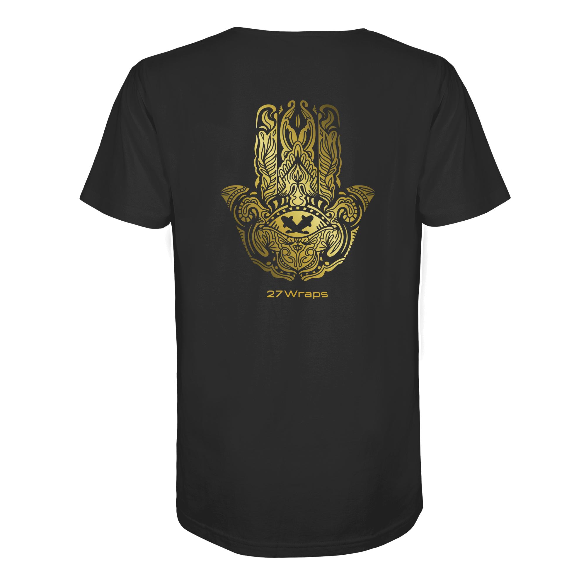 Hamsa Carp T-Shirt für Karpfenangler: ein besonderes Karpfen Shirt für Karpfenangler mit dem bekannten Hamsa Schutzsymbol in schwarz. Ein elegantes T-Shirt zum Karpfenangeln und eine besondere Geschenkidee für Karpfenangler.