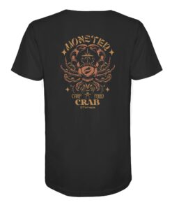 Monster Crab T-Shirt für Karpfenangler: ein besonderes Karpfen Shirt für Karpfenangler mit Rückendruck in schwarz. Ein elegantes T-Shirt zum Karpfenangeln und eine tolles Geschenk für den Angelbuddy.
