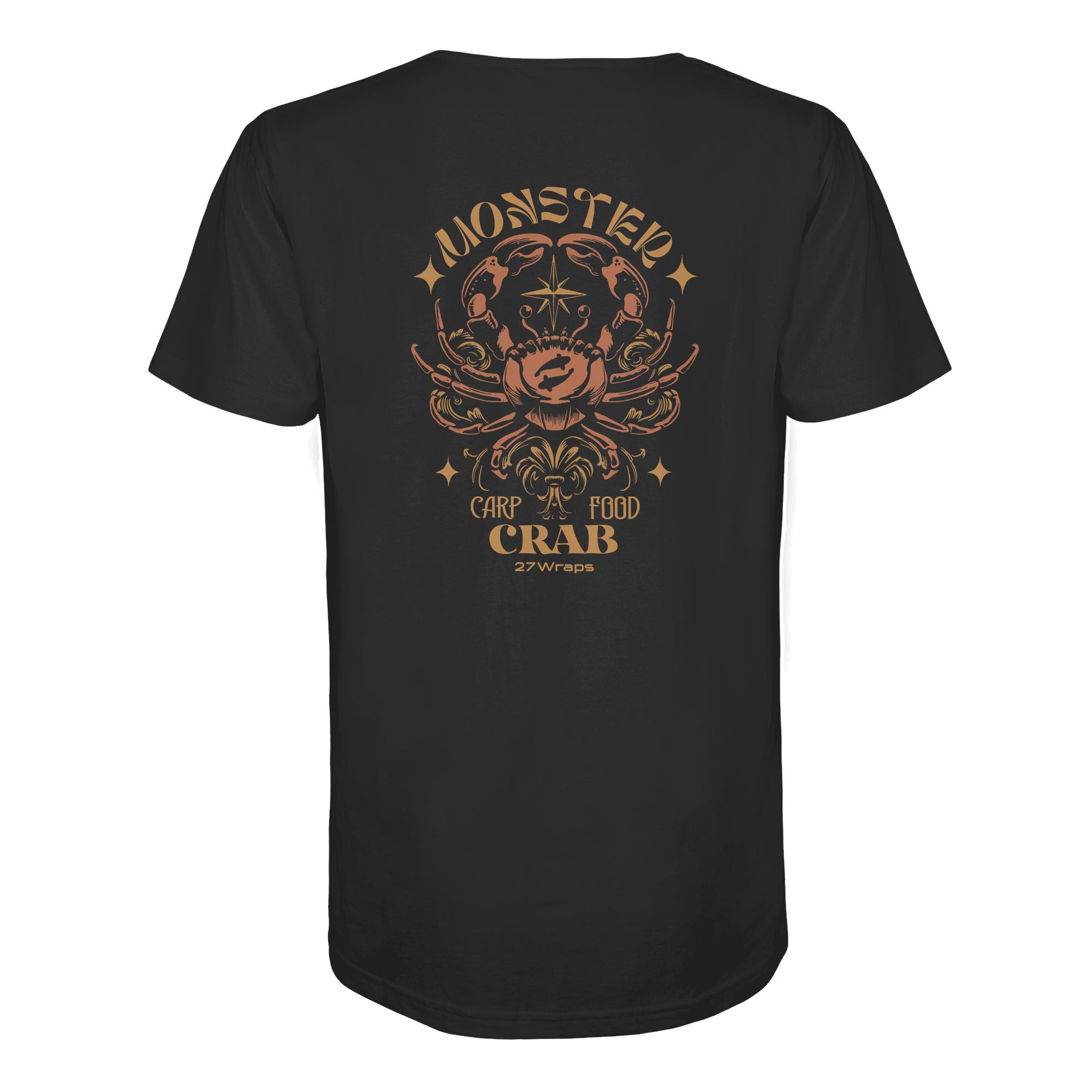 Monster Crab T-Shirt für Karpfenangler: ein besonderes Karpfen Shirt für Karpfenangler mit Rückendruck in schwarz. Ein elegantes T-Shirt zum Karpfenangeln und eine tolles Geschenk für den Angelbuddy.
