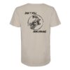 Don't kill your dreams Hecht T-Shirt für Raubfischangler: ein elegantes Raubfisch T-Shirt für Angler mit Rückendruck in sandfarben. Ein besonderes Bio T-Shirt für Spinnangler und ein besonderes Geschenk für Angler.