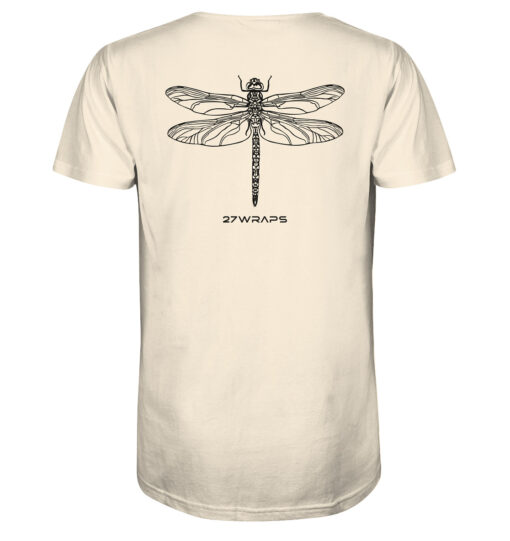 Bio Libellen T-Shirt für Karpfenangler: naturweißes Dragonfly Shirt für Angler. Ein tolles Angler T-Shirt und Geschenk für Angler.