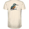 Bio Eisvogel T-Shirt für Karpfenangler: naturweißes Kingfisher Shirt für Angler. Ein tolles Angler T-Shirt und Geschenk für Naturfreunde.