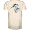 Bio Graureiher T-Shirt für Karpfenangler: naturweißes Graureiher Shirt für Naturfreunde. Ein tolles Angler T-Shirt und Geschenk für Naturfreunde.