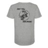 Don't kill your dreams Hecht T-Shirt für Raubfischangler: ein elegantes Raubfisch T-Shirt für Angler mit Rückendruck in graumeliert. Ein besonderes Bio T-Shirt für Spinnangler und ein besonderes Geschenk für Angler.
