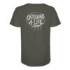 Catfishing 4 Life Graffiti T-Shirt für Welsangler: ein urbanes Wels Shirt für Angler mit Rückendruck in olivgrün. Ein besonderes Waller T-Shirt und eine tolle Geschenkidee für Welsangler.