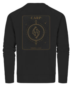 Bedrucktes Karpfenangler Sweatshirt: Carp Fishing for Life Bio Sweatshirt für Karpfenangler in schwarz.