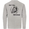 Bio Sweatshirt für Karpfenangler: graumelierter Don't kill your dreams Bio Pullover für Angler.