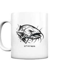 Urban Catfish Tasse für Welsangler mit elegantem Wels Druck. Perfekt als Geschenk für Angler - urbane Tasse für Wallerangler.