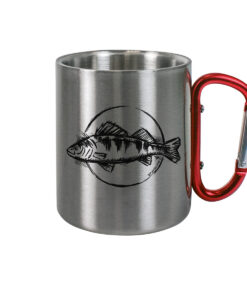 Raubfisch Angler Tasse Perch Handdrawn. Raubfisch Tasse als Geschenk für Angler. Tassen für Angler hier bestellen.
