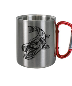 Raubfisch Angler Tasse Pike Handdrawn. Raubfisch Tasse als Geschenk für Angler. Hecht Tasse für Angler hier bestellen.