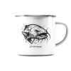 Urban Catfish Emaille Tasse für Welsangler mit elegantem Wels Druck. Perfekt als Geschenk für Angler - urbane Tasse für Wallerangler.