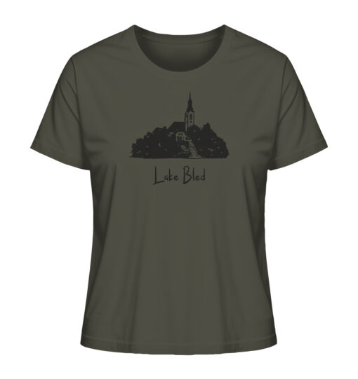 Lake Bled Damen Angler T-Shirt für alle Karpfenanglerinnen in olivgrün. Damen Anglerbekleidung, Damen Angel Shirts und mehr!