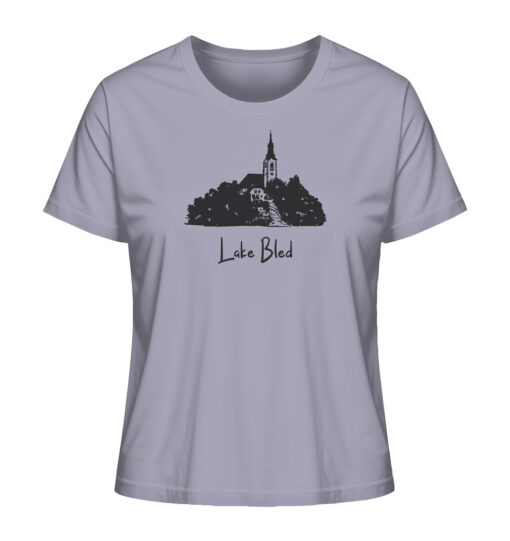 Lake Bled Damen Angler T-Shirt für alle Karpfenanglerinnen in lavendelfarben. Damen Anglerbekleidung, Damen Angel Shirts und mehr!