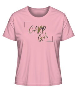 Carp Girl Damen T-Shirt für Karpfenanglerin in pink. Besonderes Angler T-Shirt Damen und Anglershirts von 27Wraps.