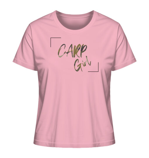 Carp Girl Damen T-Shirt für Karpfenanglerin in pink. Besonderes Angler T-Shirt Damen und Anglershirts von 27Wraps.