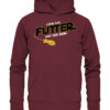 Lustiger Karpfen Hoodie für Karpfenangler: burgundroter Bio Hoodie für Angler mit lustigem Druck: Möge das Futter mit dir sein - Spod Edition! Ein lustiges Geschenk für Angler.