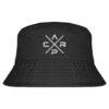 Carp Bucket Hat für Karpfenangler in schwarz: Anglerhut mit Stick für Karpfenangler. Besonderer Fischerhut aus Bio-Baumwolle mit tollem CARP Stick. Ein toller Hut für Angler - ideal auch als Angler Geschenk.