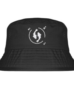 Carp Fishing for Life Bucket Hat für Karpfenangler in schwarz: Anglerhut mit Stick für Karpfenangler. Besonderer Fischerhut aus Bio-Baumwolle mit elegantem Karpfen Stick. Ein toller Hut für Angler - ideal auch als Angler Geschenk.