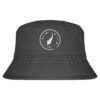 Moon Carp Bucket Hat für Karpfenangler in graphite grey: Anglerhut mit Stick für Karpfenangler. Besonderer Fischerhut aus Bio-Baumwolle mit elegantem Karpfen Stick. Ein toller Hut für Angler - ideal auch als Angler Geschenk.
