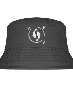 Carp Fishing for Life Bucket Hat für Karpfenangler in graphite grey: Anglerhut mit Stick für Karpfenangler. Besonderer Fischerhut aus Bio-Baumwolle mit elegantem Karpfen Stick. Ein toller Hut für Angler - ideal auch als Angler Geschenk.