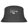 27Wraps Spod Logo Bucket Hat für Karpfenangler in graphit grau: Anglerhut mit Stick für Karpfenangler. Besonderer Fischerhut aus Bio-Baumwolle mit elegantem Karpfen Stick. Ein toller Hut für Angler - ideal auch als Angler Geschenk.
