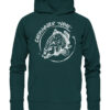 Carphunter Angler Hoodie grün mit elegantem Karpfendesign für Karpfenangler. Personalisierter Karpfen Hoodie für Angler. Ein tolles Geschenk für Angler.