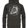 Dunkelgrau melierter Bio Karpfen Hoodie für Angler: Carp Hoodie für Karpfenangler. Ein tolles Angler Geschenk.