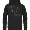 Bio Catfish Hunter Wels Hoodie für Welsangler in schwarz mit Welsdesign und Schriftzug. Ein tolles Geschenk für Wels Angler. Wels Hoodies für Angler.