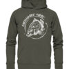 Carphunter Angler Hoodie olivgrün mit elegantem Karpfendesign für Karpfenangler. Personalisierter Karpfen Hoodie für Angler. Ein tolles Geschenk für Angler.