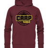 Carp Hunter Hoodie für Karpfenangler in burgundy mit dem auffälligen carphunter Design für Karpfenangler. Ein tolles Geschenk für Angler!