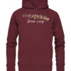 Bio Linear Carp Hoodie für Karpfenangler: burgundroter Karpfen Hoodie für Angler. Ein tolles Angler Geschenk.