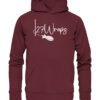 27Wraps Spod Logo Premium Hoodie für Karpfenangler in Burgundrot. Hochwertige Angler Bekleidung hier bestellen.