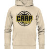 Carp Hunter Hoodie für Karpfenangler in natural raw mit dem auffälligen carphunter Design für Karpfenangler. Ein tolles Geschenk für Angler!