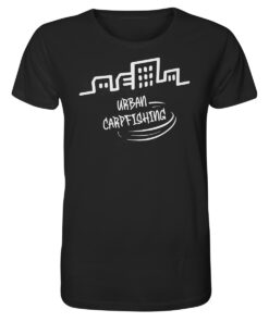 Bio Urban Carpfishing City Shirt für Karpfenangler: schwarzes Karpfen T-Shirt für Angler. Ein tolles Geschenk für Angler.