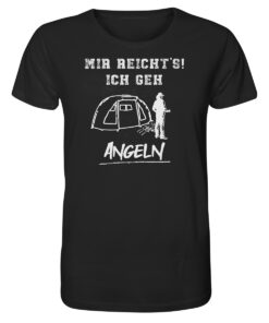 Mir reichts ich geh angeln! Lustiges Karpfen T-Shirt für Karpfenangler: schwarzes Bio T-Shirt für Angler mit lustigem Druck! Ein lustiges Geschenk für Angler.