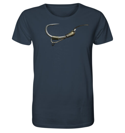 Bio Karpfen Shirt für Karpfenangler: graublaues D-Rig Shirt für Angler. Ein tolles Angler Geschenk.