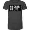 No carp, no life T-Shirt für Karpfenangler in antrazit. Besondere T-Shirts für Angler, bedruckt in Deutschland. Tolle Geschenke für Angler hier bestellen.