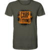 Bio T-Shirt für Karpfenangler: olivgrünes Carpfishing sprayed Bio Carp Shirt für Angler.