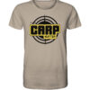 Sandfarbenes Carp Hunter T-Shirt für Karpfenangler mit dem auffälligen carphunter Design für Karpfenangler. Ein tolles Geschenk für Angler!