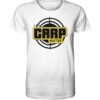 Weißes Carp Hunter T-Shirt für Karpfenangler mit dem auffälligen carphunter Design für Karpfenangler. Ein tolles Geschenk für Angler!