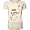 Bio Catfish Lover Wels T-Shirt für Welsangler in naturweiß mit Welsdesign und Schriftzug. Ein tolles Geschenk für Wels Angler. Wels Shirts für Angler.