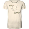 Bio Catfish Hunter Wels T-Shirt für Welsangler in naturweiß mit Welsdesign und Schriftzug. Ein tolles Geschenk für Wels Angler. Wels Shirts für Angler.