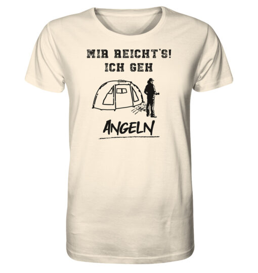 Mir reichts ich geh angeln! Lustiges Karpfen T-Shirt für Karpfenangler: naturweißes Bio T-Shirt für Angler mit lustigem Druck! Ein lustiges Geschenk für Angler.