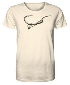 Bio Karpfen Shirt für Karpfenangler: naturweißes D-Rig Shirt für Angler. Ein tolles Angler Geschenk.