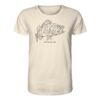 Perch line art: Bio Barsch T-Shirt für Angler in naturweiß mit elegantem Barsch Motiv. Ein tolles Geschenk für Raubfisch Angler. Barsch Shirts für Angler hier bestellen.