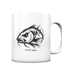 Urban Carp Tasse mit elegantem Karpfen Druck. Perfekt als Geschenk für Angler - urbane Tasse für Karpfenangler.