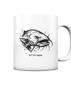 Urban Catfish Tasse für Welsangler mit elegantem Wels Druck. Perfekt als Geschenk für Angler - urbane Tasse für Wallerangler.